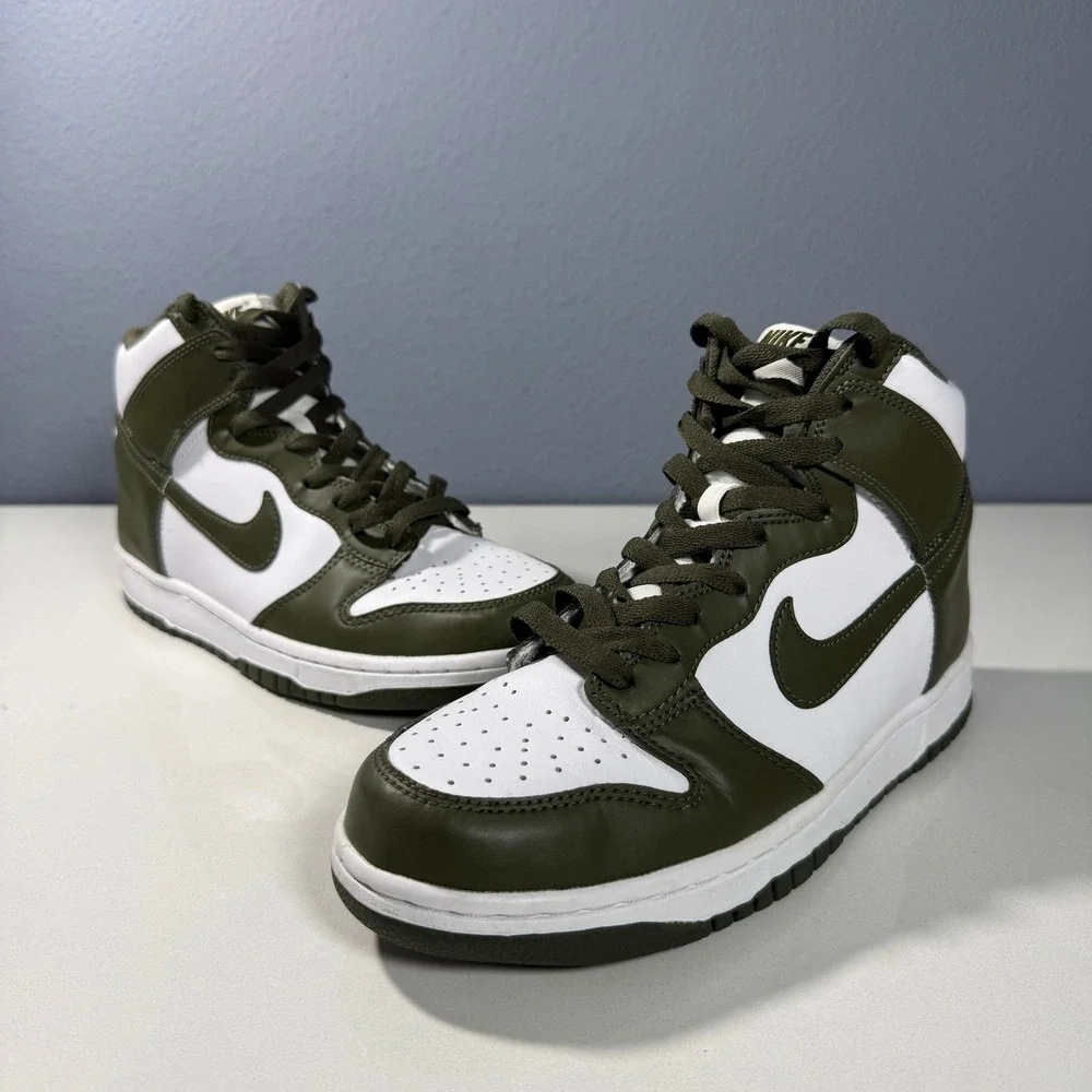 Nike Dunk High Cargo Khaki White Kids Sneakers 7Y DB2179-105 Olive Green‎ Shoes